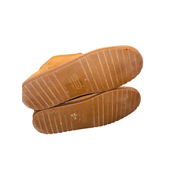 Coach New York Tan Classic Suede Giselle Boots Shearling Lined Winter Snow Boots - Picture 12 of 12